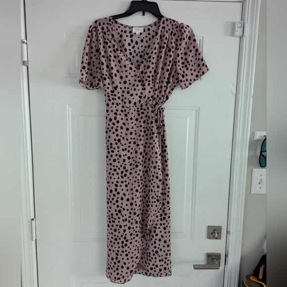 Leopard Print Pink Wrap Dress - Picture 2 of 10